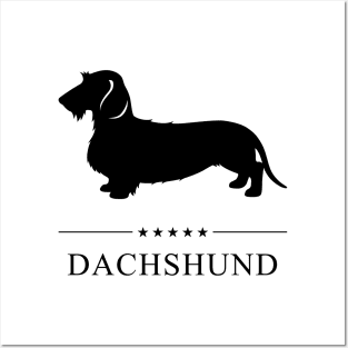 Wire Haired Dachshund Black Silhouette Posters and Art